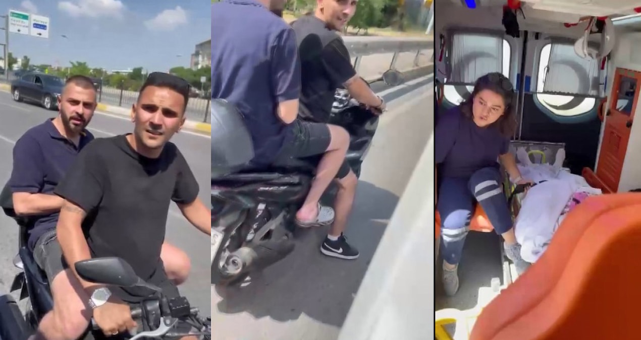 Ambulansın önünü kesen o maganda yakalandı