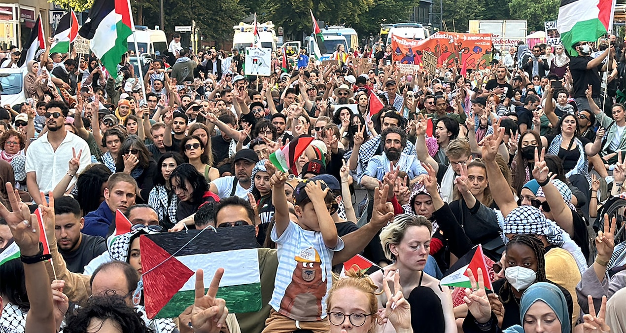 Berlin’de Filistin eylemi… Çok sayıda gözaltı