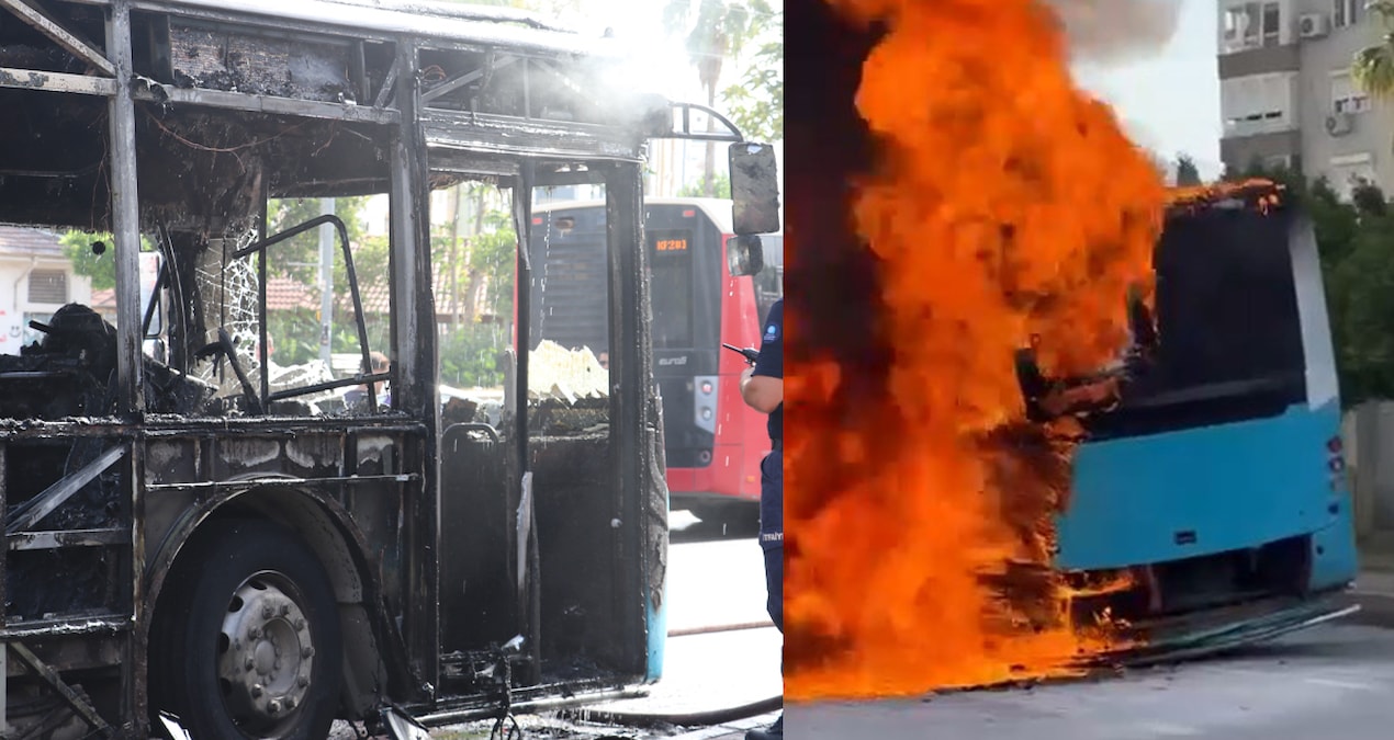 İçinde yolcular da vardı, halk otobüsü küle döndü