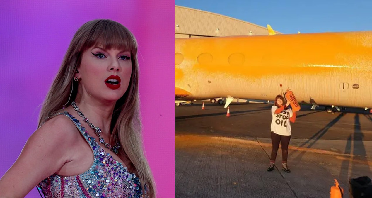 İklim aktivistleri Taylor Swift’i hedef aldı… Uçaklara turuncu boya