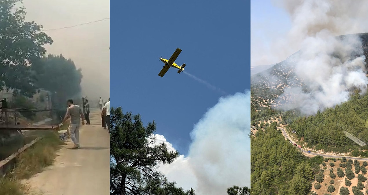 Üç il alevler altında! Uçaklar ve helikopterler sevk edildi