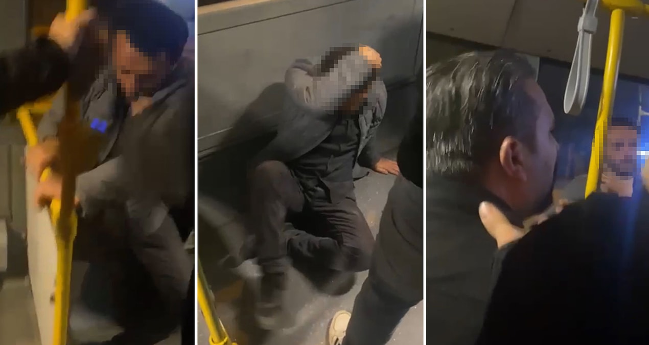 Durakta bekleyen kadını taciz etti: Otobüstekiler böyle dövdü