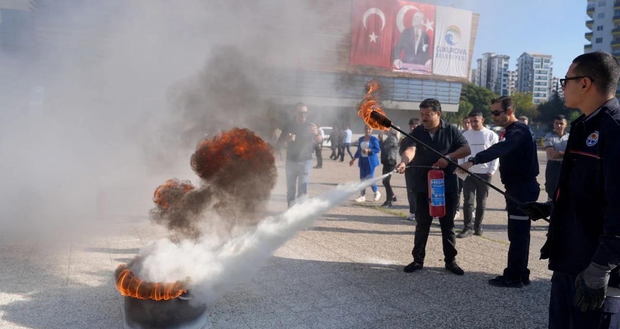 Çukurova Belediyesi’nde yangın tatbikatı