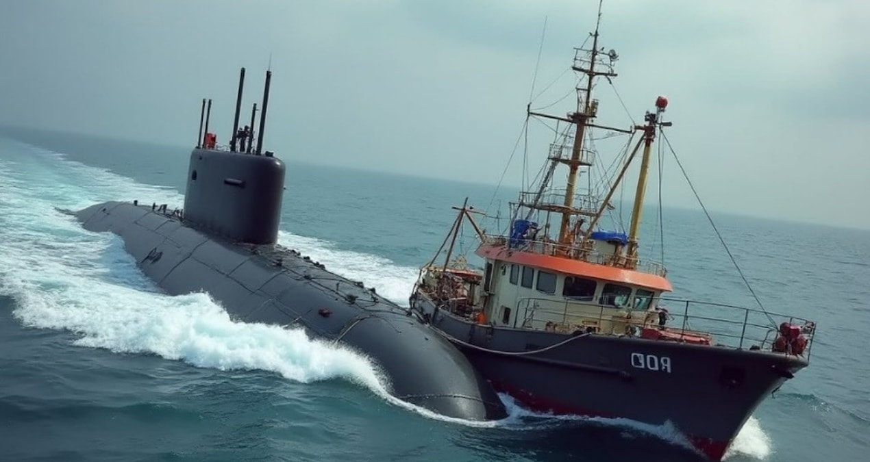 Denizaltı, balıkçı gemisiyle çarpıştı: 2 mürettebat kayıp