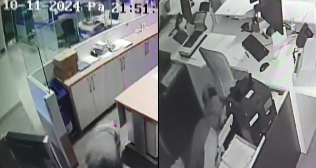 Hırsızlık için bankaya girip para bulamadı