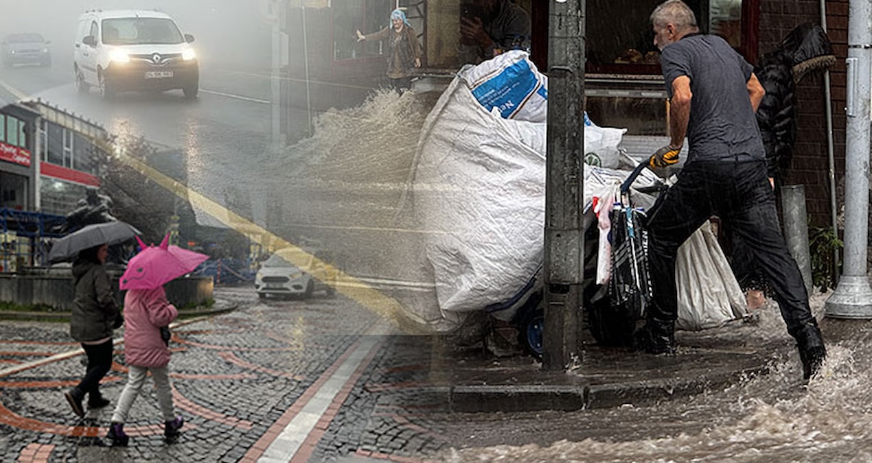 Meteoroloji uyardı, illeri sağanak vurdu: İş yerlerini su bastı, trafik kilitlendi