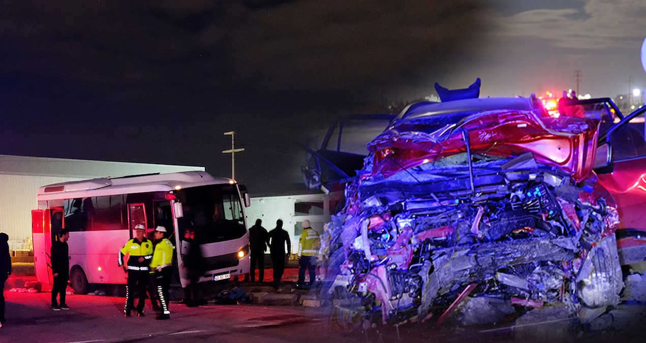 Polis midibüsüyle otomobil çarpıştı: Ölü ve yaralılar var